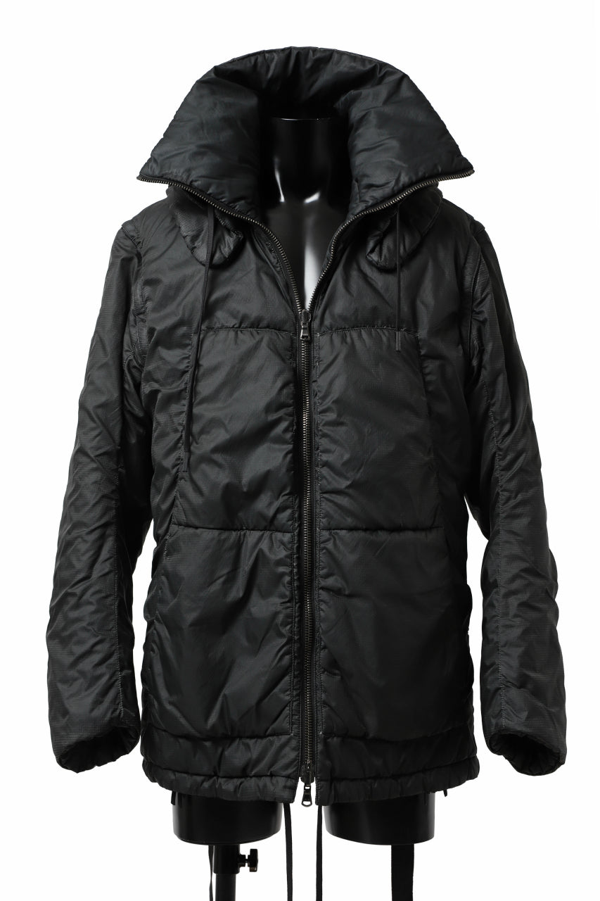 画像をギャラリービューアに読み込む, masnada REVERSIBLE 8WAY PADDED JACKET / RIPSTOP + RECYCLED WADDING (BLACK/LEGION)