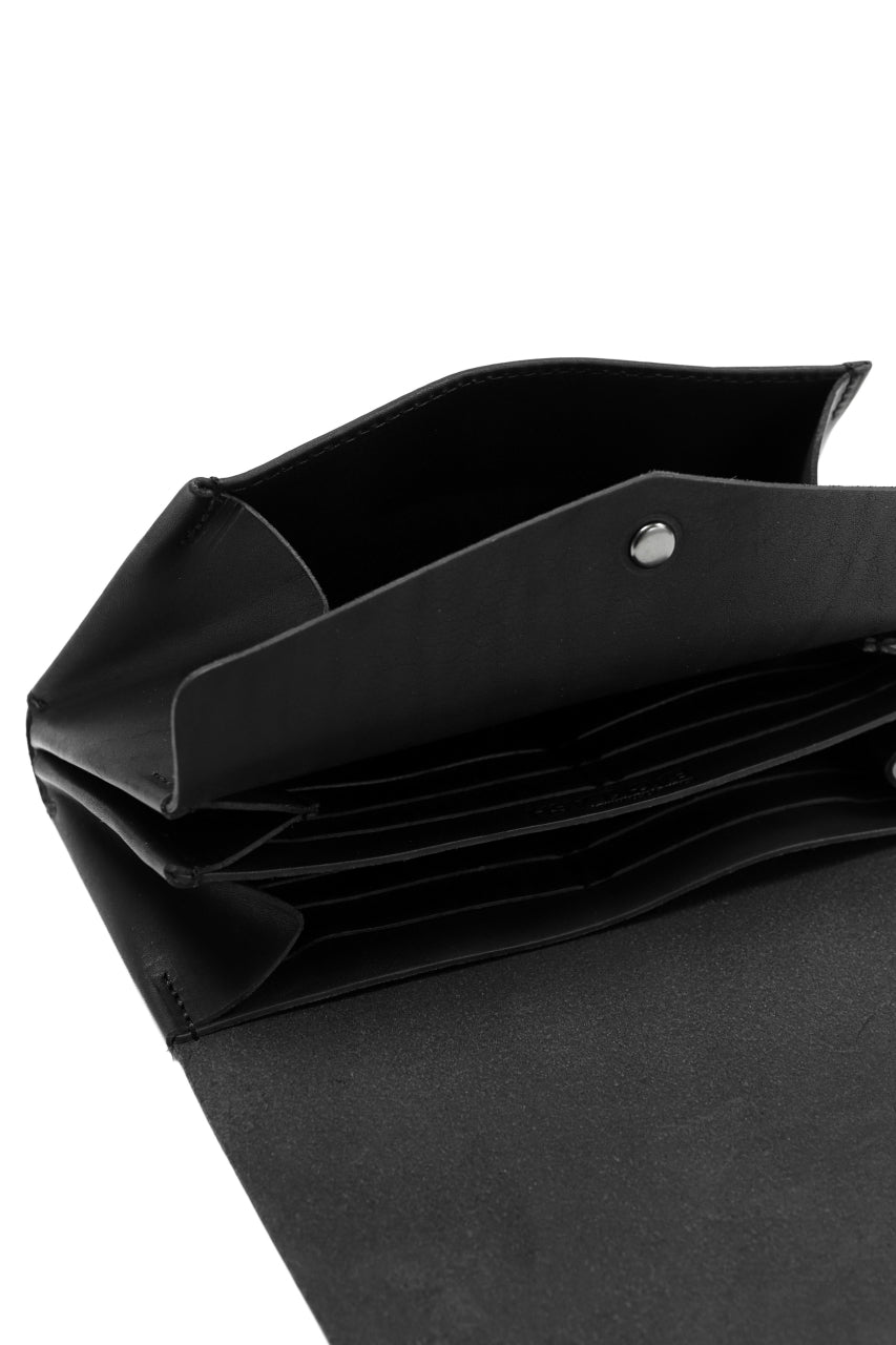 Load image into Gallery viewer, ISAMU KATAYAMA BACKLASH LONG FOLD WALLET / GUIDI OILED CALF (BLACK)