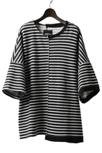 Load image into Gallery viewer, ISAMU KATAYAMA BACKLASH OVERSIZED SWITCHING TOPS / COTTON HONEYCOMB (BORDER)