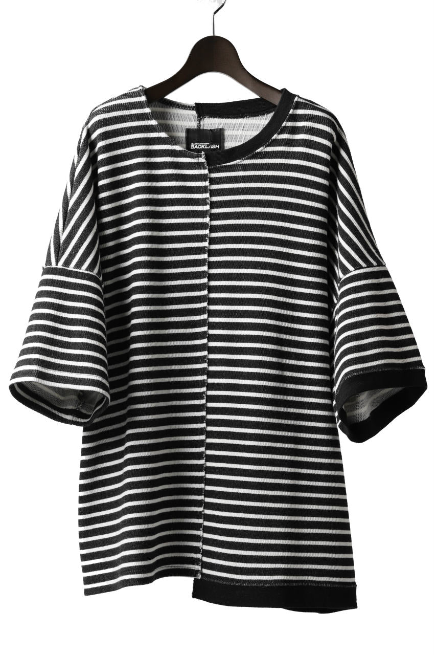 Load image into Gallery viewer, ISAMU KATAYAMA BACKLASH OVERSIZED SWITCHING TOPS / COTTON HONEYCOMB (BORDER)