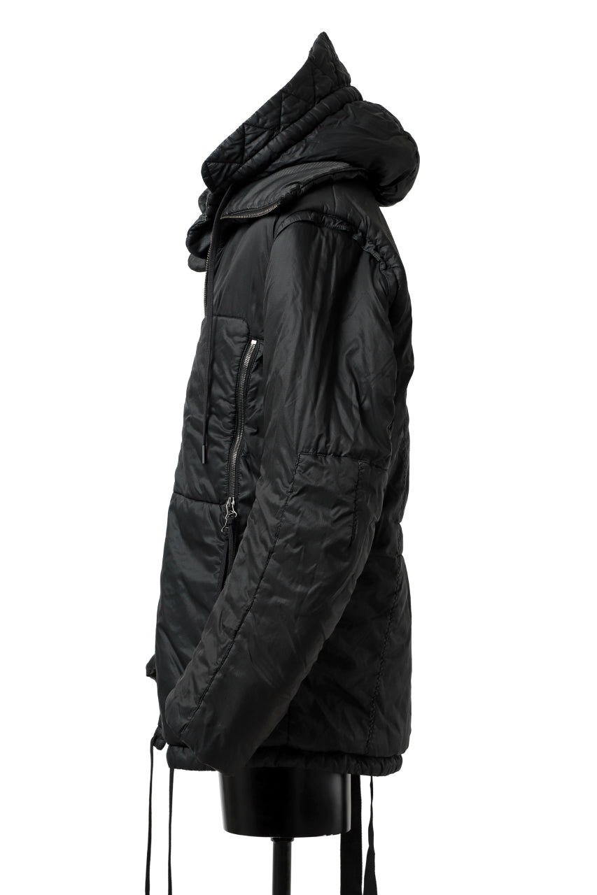 画像をギャラリービューアに読み込む, masnada REVERSIBLE 8WAY PADDED JACKET / RIPSTOP + RECYCLED WADDING (BLACK/LEGION)