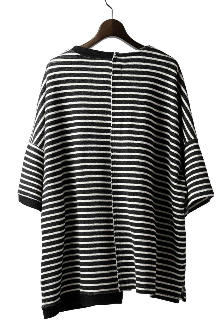 Load image into Gallery viewer, ISAMU KATAYAMA BACKLASH OVERSIZED SWITCHING TOPS / COTTON HONEYCOMB (BORDER)