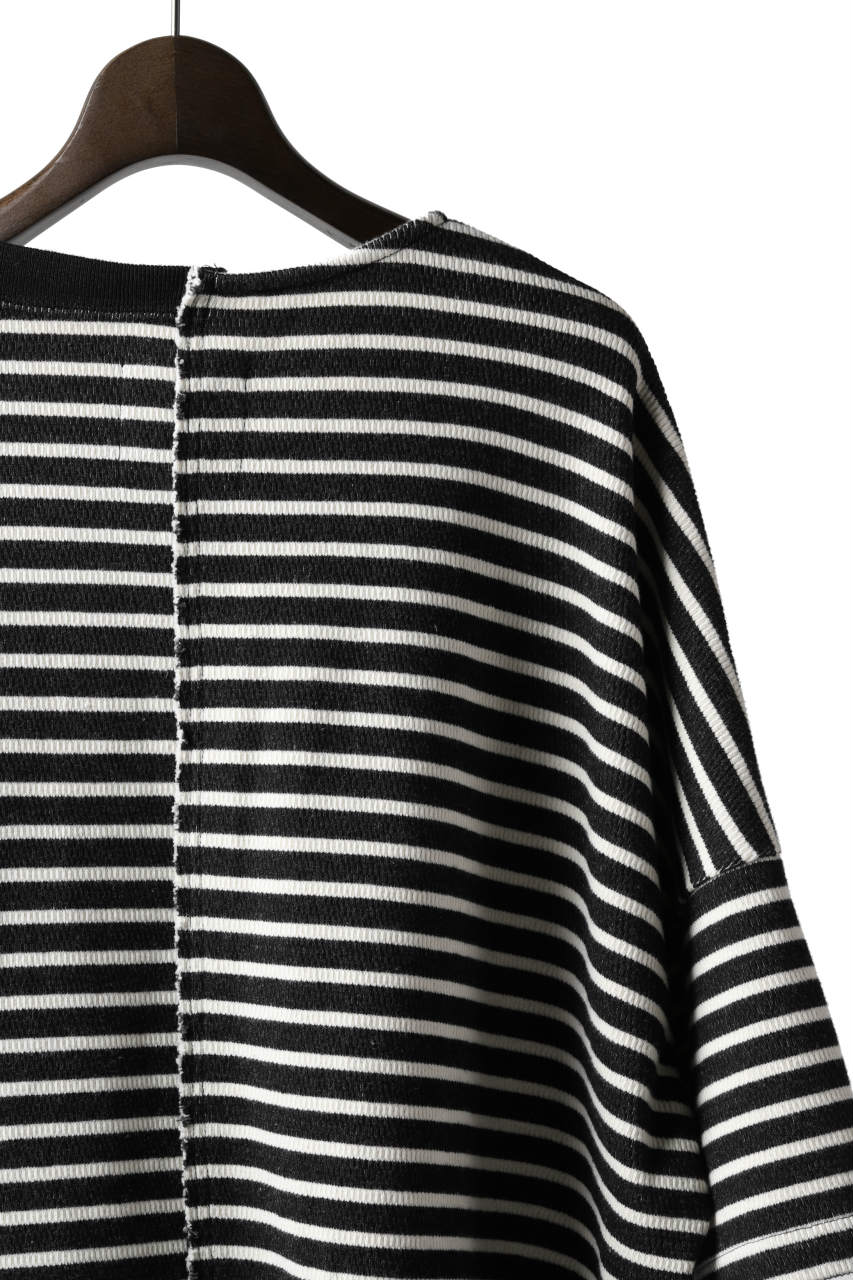 Load image into Gallery viewer, ISAMU KATAYAMA BACKLASH OVERSIZED SWITCHING TOPS / COTTON HONEYCOMB (BORDER)