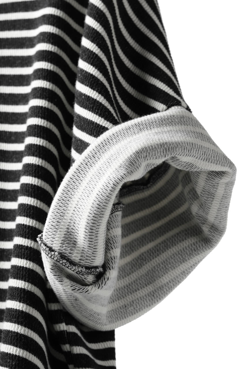 Load image into Gallery viewer, ISAMU KATAYAMA BACKLASH OVERSIZED SWITCHING TOPS / COTTON HONEYCOMB (BORDER)