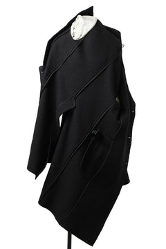 Load image into Gallery viewer, masnada GARRISON POCKET COAT / VOILED WOOL (BLACK)
