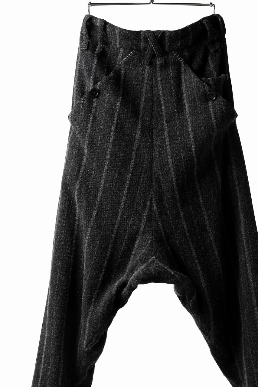 daska x LOOM exclucive lowcrotch trousers / bouclé stripe (CARBON)
