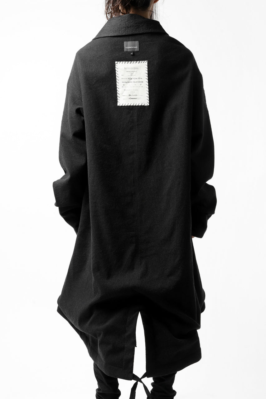 画像をギャラリービューアに読み込む, SOSNOVSKA REVERSIBLE UNINHIBITED RAIN COAT UREAN (BLACK)