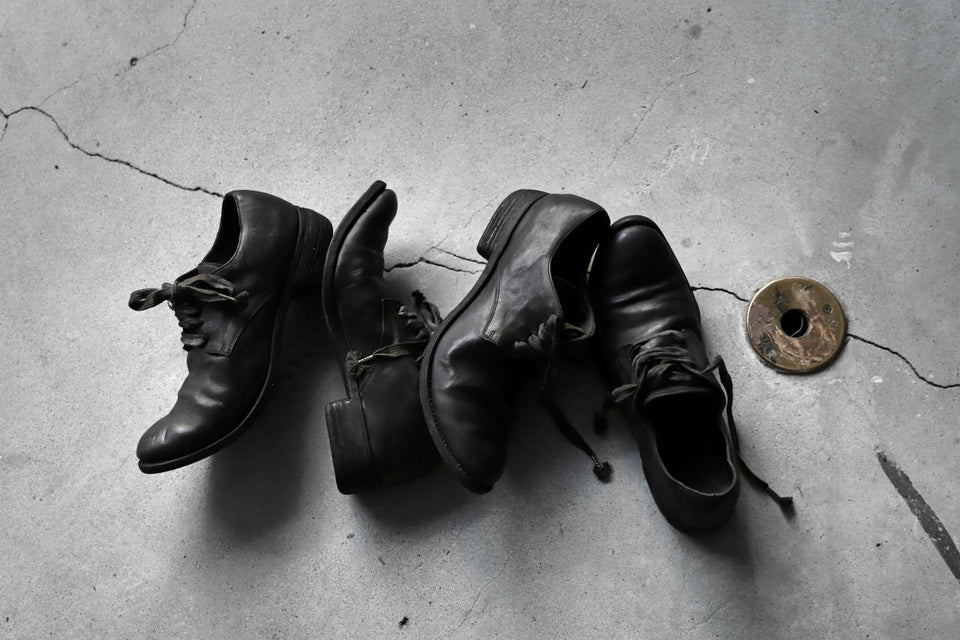 画像をギャラリービューアに読み込む, A DICIANNOVEVENTITRE A1923 DERBY SHOES 033N / HORSE FIORE OILED LEATHER (NERO)