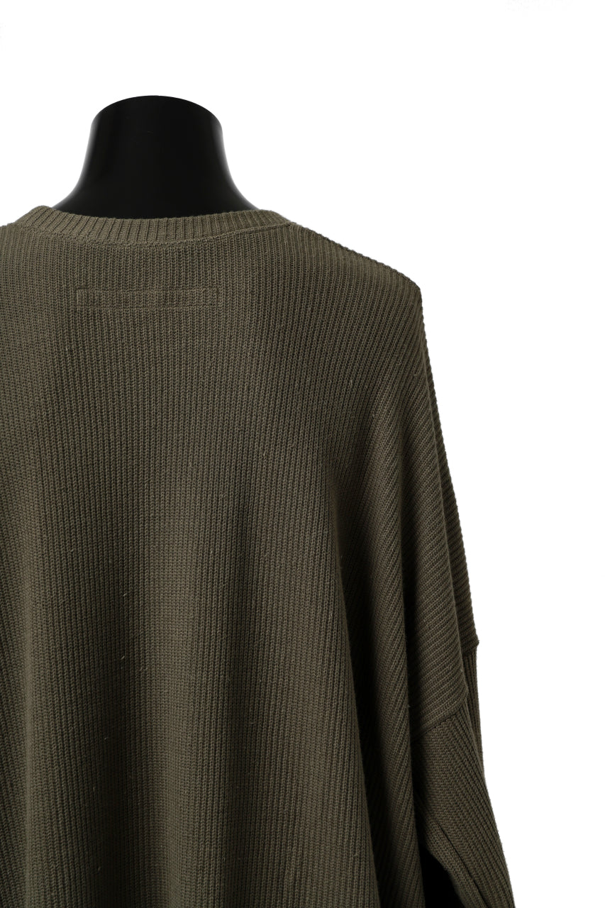 画像をギャラリービューアに読み込む, A.F ARTEFACT OVERSIZED KNIT PULLOVER TOP (KHAKI)