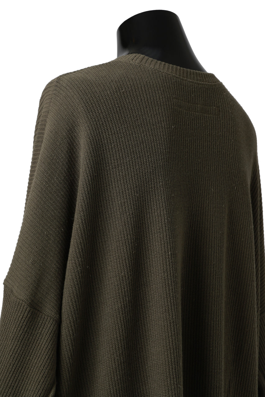画像をギャラリービューアに読み込む, A.F ARTEFACT OVERSIZED KNIT PULLOVER TOP (KHAKI)