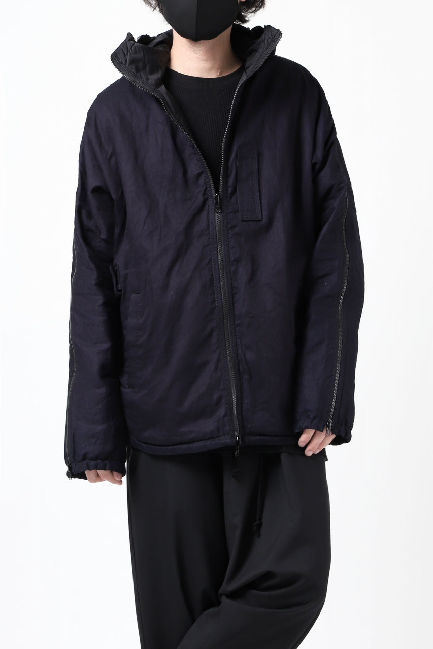 Load image into Gallery viewer, Y's BANG ON! No.117 REVERSIBLE COTTON DENIM & NYLON TWILL HOODED BLOUSON (NAVY) ※