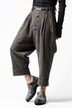 画像をギャラリービューアに読み込む, KLASICA BARREL-TWEED SUSPENDER TROUSERS / OFF TWEED WOOL (MIX)