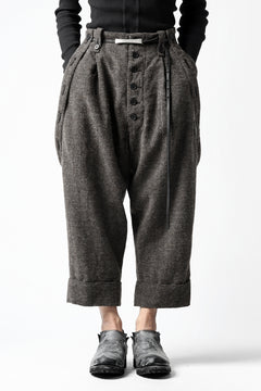 画像をギャラリービューアに読み込む, KLASICA BARREL-TWEED SUSPENDER TROUSERS / OFF TWEED WOOL (MIX)