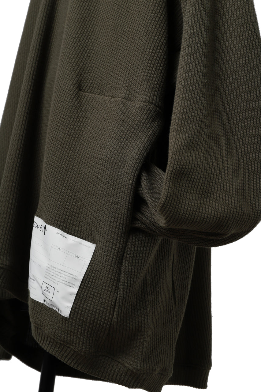 画像をギャラリービューアに読み込む, A.F ARTEFACT OVERSIZED KNIT PULLOVER TOP (KHAKI)