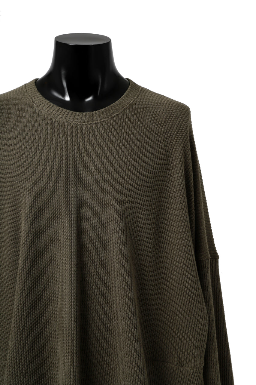 画像をギャラリービューアに読み込む, A.F ARTEFACT OVERSIZED KNIT PULLOVER TOP (KHAKI)