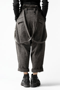 画像をギャラリービューアに読み込む, KLASICA BARREL-TWEED SUSPENDER TROUSERS / OFF TWEED WOOL (MIX)