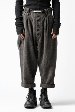 画像をギャラリービューアに読み込む, KLASICA BARREL-TWEED SUSPENDER TROUSERS / OFF TWEED WOOL (MIX)