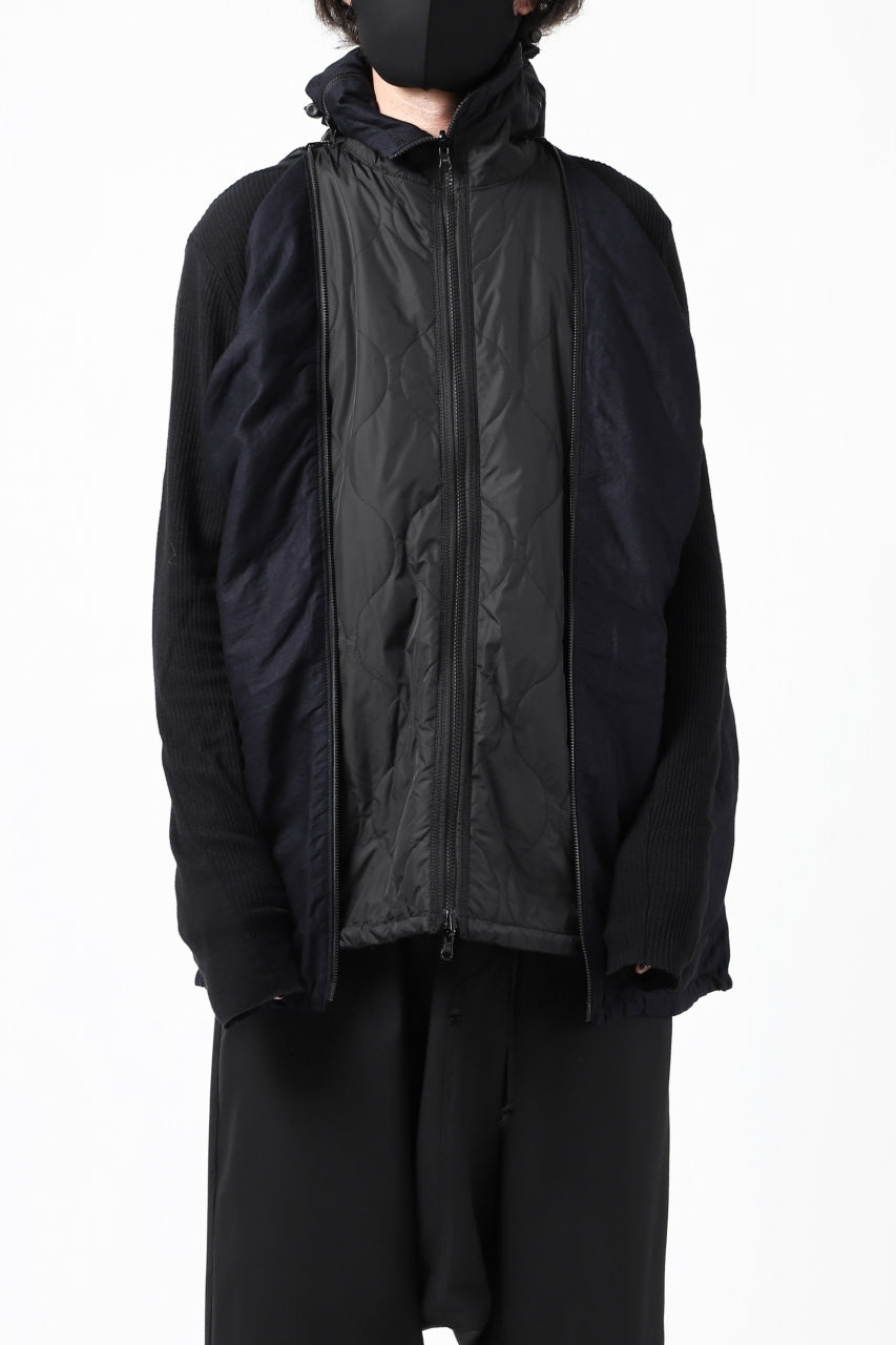 Load image into Gallery viewer, Y's BANG ON! No.117 REVERSIBLE COTTON DENIM & NYLON TWILL HOODED BLOUSON (NAVY) ※