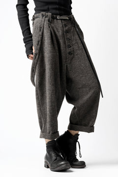 画像をギャラリービューアに読み込む, KLASICA BARREL-TWEED SUSPENDER TROUSERS / OFF TWEED WOOL (MIX)
