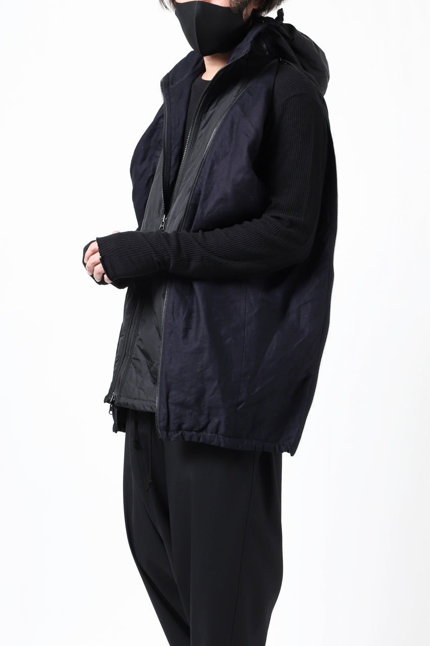 Load image into Gallery viewer, Y's BANG ON! No.117 REVERSIBLE COTTON DENIM & NYLON TWILL HOODED BLOUSON (NAVY) ※