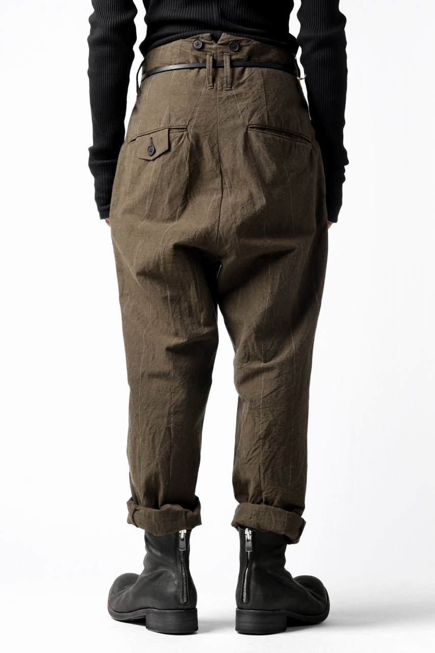 画像をギャラリービューアに読み込む, KLASICA MORROW-OCN TAPERED TROUSERS / IKAT DYED STRIPE COTTON  (CINNAMON)