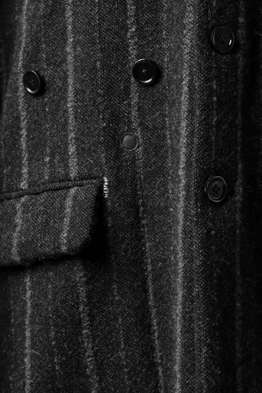 daska x LOOM exclucive long coat / bouclé stripe (CARBON)