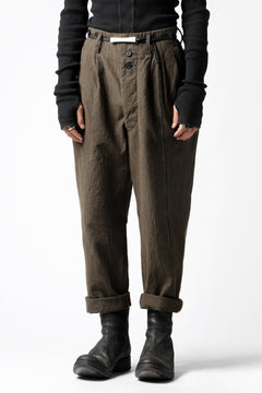 画像をギャラリービューアに読み込む, KLASICA MORROW-OCN TAPERED TROUSERS / IKAT DYED STRIPE COTTON  (CINNAMON)