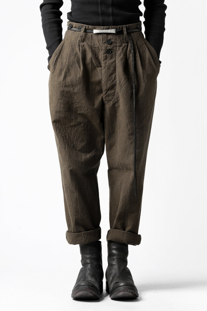 画像をギャラリービューアに読み込む, KLASICA MORROW-OCN TAPERED TROUSERS / IKAT DYED STRIPE COTTON  (CINNAMON)