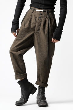 画像をギャラリービューアに読み込む, KLASICA MORROW-OCN TAPERED TROUSERS / IKAT DYED STRIPE COTTON  (CINNAMON)