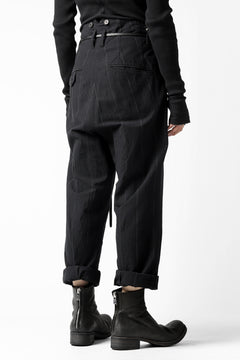 画像をギャラリービューアに読み込む, KLASICA MORROW-OCN TAPERED TROUSERS / IKAT DYED STRIPE COTTON  (CARBON)