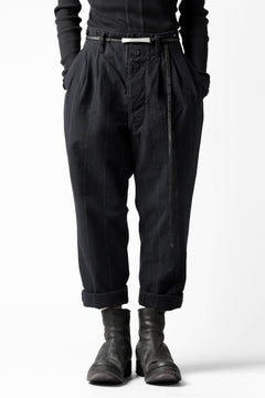 画像をギャラリービューアに読み込む, KLASICA MORROW-OCN TAPERED TROUSERS / IKAT DYED STRIPE COTTON  (CARBON)