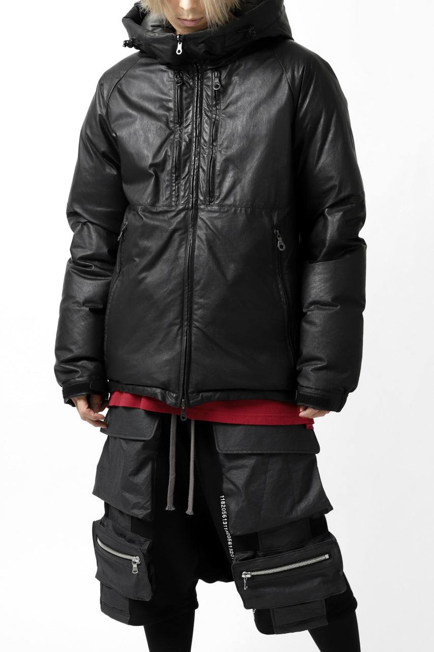 Load image into Gallery viewer, ISAMU KATAYAMA BACKLASH xx NANGA REVERSIBLE AURORA DOWN JACKET / KANGAROO + NYLON x POLISH WHITE GOOSE (BLACK x GREY)