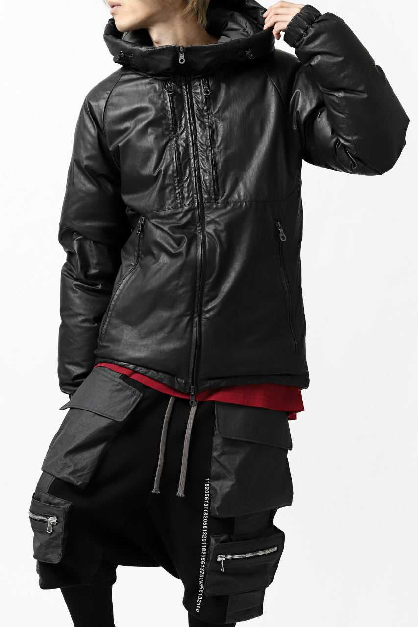 Load image into Gallery viewer, ISAMU KATAYAMA BACKLASH xx NANGA REVERSIBLE AURORA DOWN JACKET / KANGAROO + NYLON x POLISH WHITE GOOSE (BLACK x GREY)