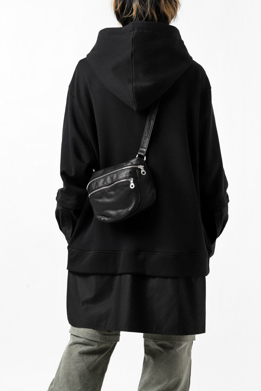 Load image into Gallery viewer, ISAMU KATAYAMA BACKLASH STRAP ZIP BAG / MONOCHROME LUXURY STEER (BLACK)