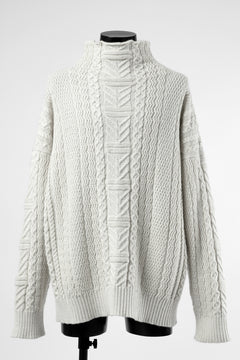 画像をギャラリービューアに読み込む, D-VEC WarmdArt® HIGH-NECKED FISHERMANS KNIT (SHELL WHITE)
