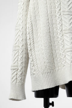 画像をギャラリービューアに読み込む, D-VEC WarmdArt® HIGH-NECKED FISHERMANS KNIT (SHELL WHITE)