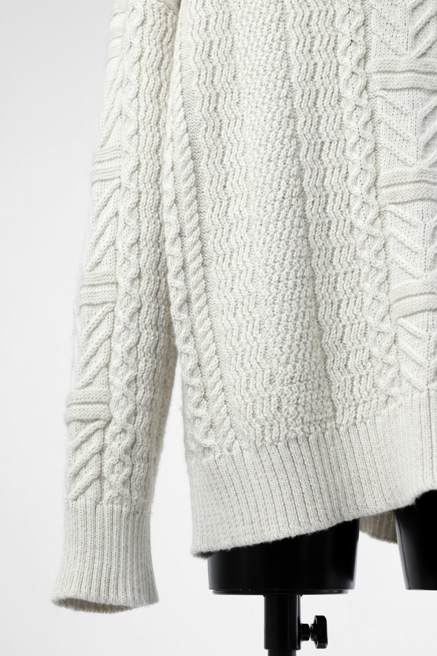 画像をギャラリービューアに読み込む, D-VEC WarmdArt® HIGH-NECKED FISHERMANS KNIT (SHELL WHITE)