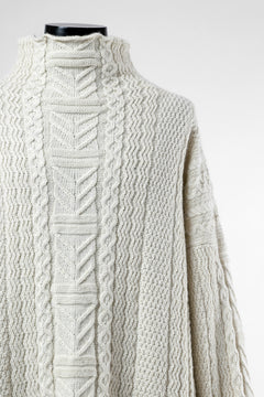 画像をギャラリービューアに読み込む, D-VEC WarmdArt® HIGH-NECKED FISHERMANS KNIT (SHELL WHITE)