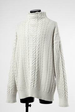 画像をギャラリービューアに読み込む, D-VEC WarmdArt® HIGH-NECKED FISHERMANS KNIT (SHELL WHITE)