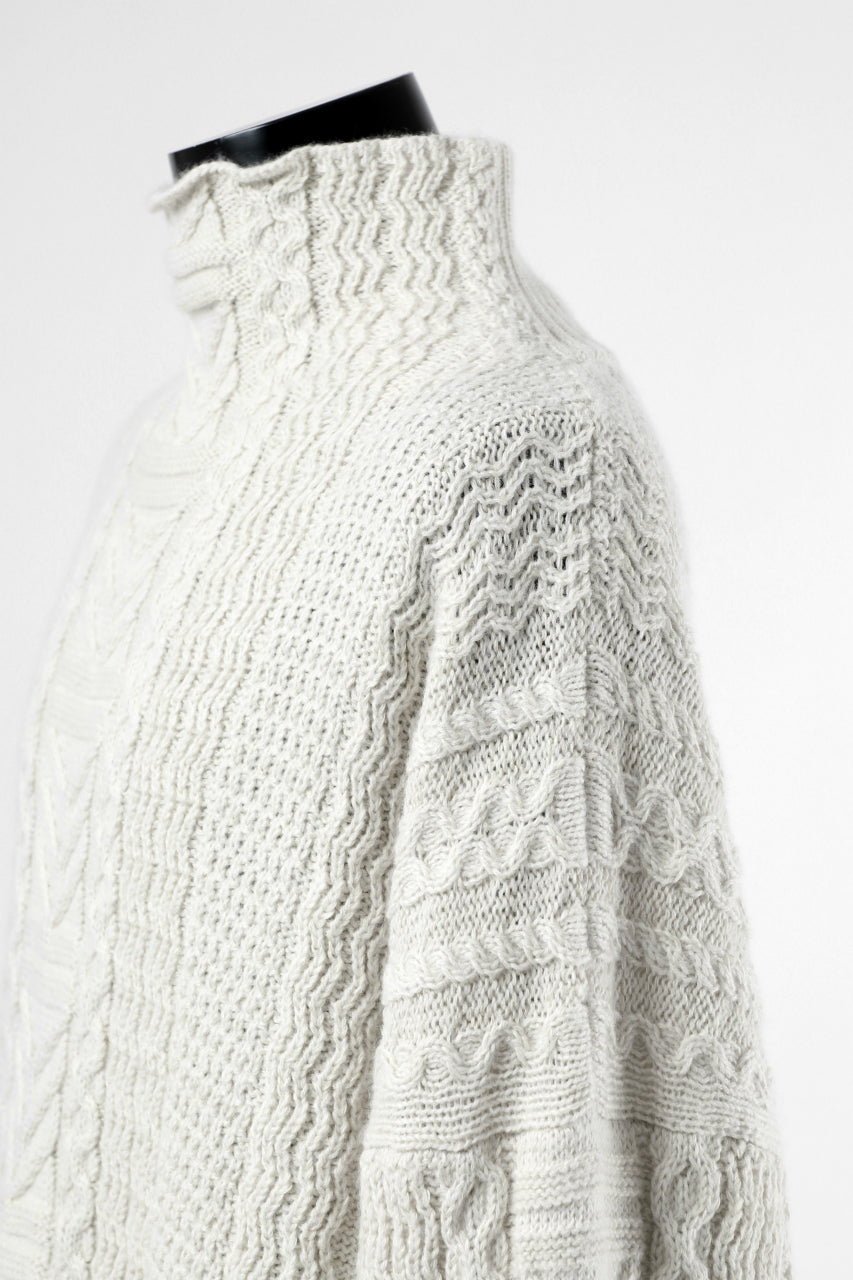 画像をギャラリービューアに読み込む, D-VEC WarmdArt® HIGH-NECKED FISHERMANS KNIT (SHELL WHITE)