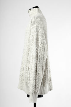 画像をギャラリービューアに読み込む, D-VEC WarmdArt® HIGH-NECKED FISHERMANS KNIT (SHELL WHITE)