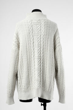 画像をギャラリービューアに読み込む, D-VEC WarmdArt® HIGH-NECKED FISHERMANS KNIT (SHELL WHITE)