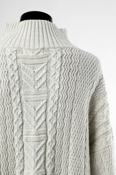 画像をギャラリービューアに読み込む, D-VEC WarmdArt® HIGH-NECKED FISHERMANS KNIT (SHELL WHITE)