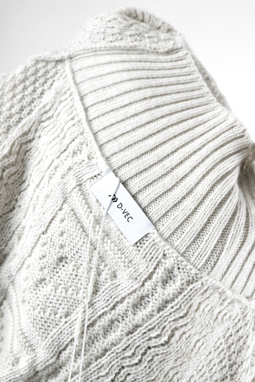 画像をギャラリービューアに読み込む, D-VEC WarmdArt® HIGH-NECKED FISHERMANS KNIT (SHELL WHITE)