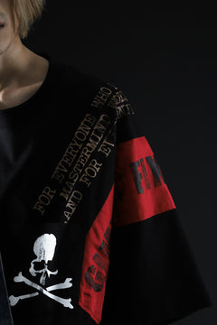 画像をギャラリービューアに読み込む, mastermind JAPAN RANDOM PATCH BOXYFIT T-SHIRT (BLACK)