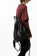 Load image into Gallery viewer, ISAMU KATAYAMA BACKLASH DRAWSTRING BACKPACK / MONOCHROME LUXURY STEER (BLACK)