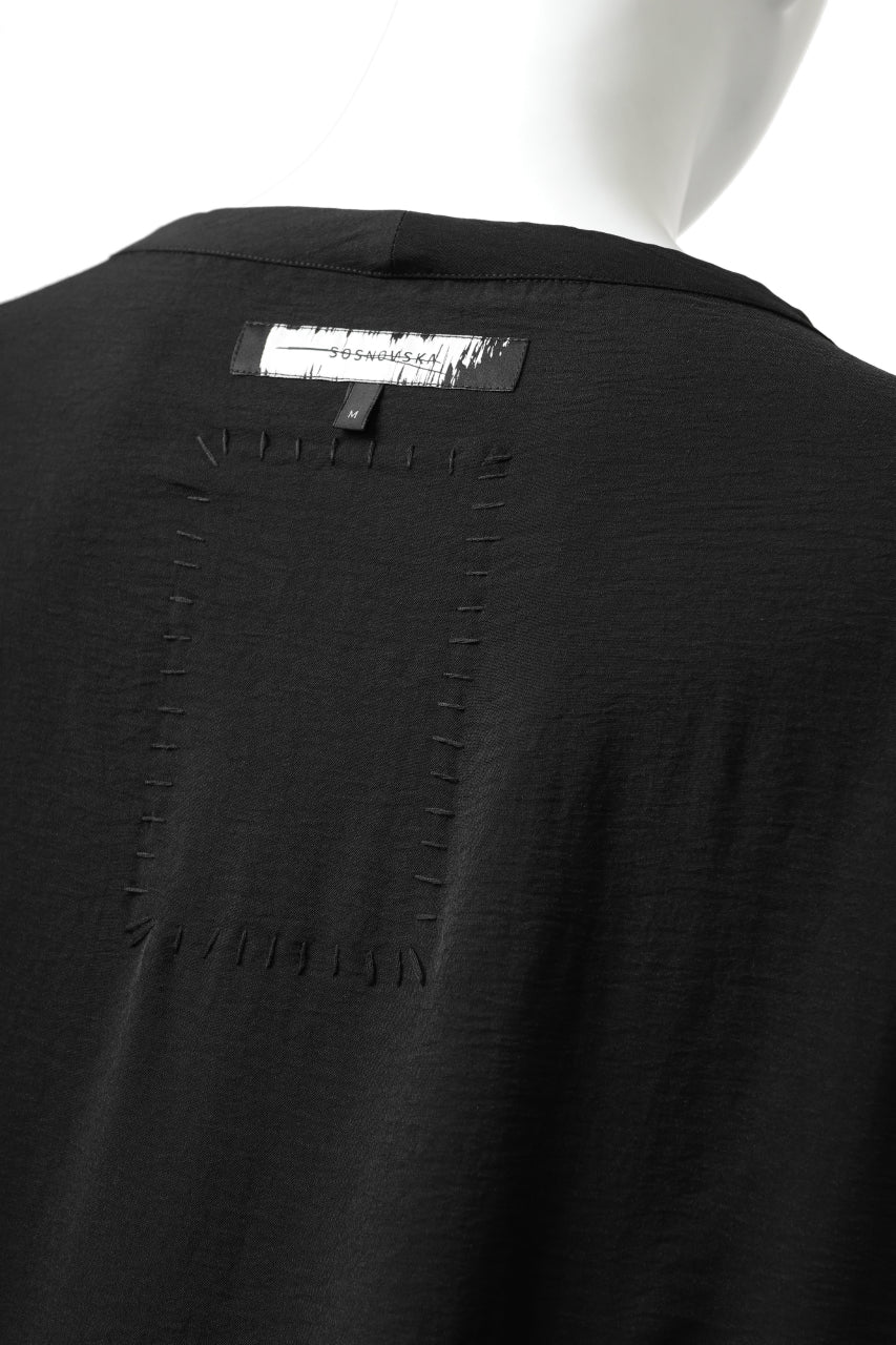 画像をギャラリービューアに読み込む, SOSNOVSKA WIDE SHIRTED LONG SLEEVE TOP (BLACK)