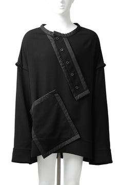 画像をギャラリービューアに読み込む, SOSNOVSKA COLLAPSED PLANK SHIRT-PULLOVER (BLACK)