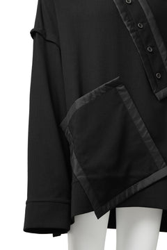 画像をギャラリービューアに読み込む, SOSNOVSKA COLLAPSED PLANK SHIRT-PULLOVER (BLACK)