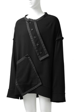 画像をギャラリービューアに読み込む, SOSNOVSKA COLLAPSED PLANK SHIRT-PULLOVER (BLACK)